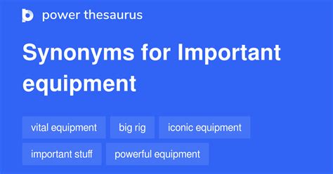 equipment thesaurus|1 252 Words and Phrases for Equipment .